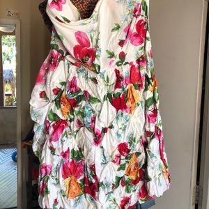 Strapless floral dress